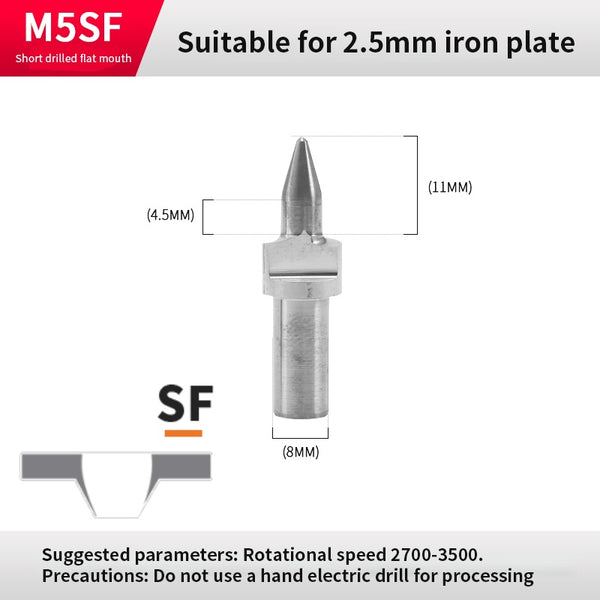 M5x0.8 Metric Tap Short Flat（φ 4.5 mm）Suitable for carbon steel