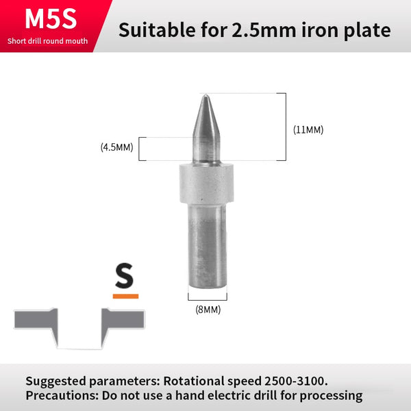 M5x0.8 Metric Tap Short Round（φ 4.5 mm）Suitable for carbon steel